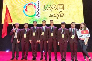 圖為越南國家奧林匹克數學隊。（圖源：越通社）