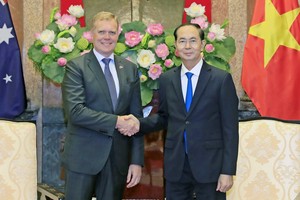 國家主席陳大光接見托尼‧史密斯議長。（圖源：顏創）