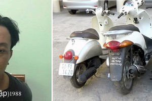 被逮捕的犯罪嫌疑人武廷心與贓物。（公安機關提供）