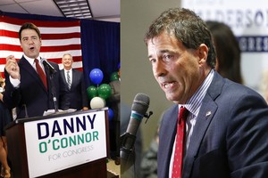 民主黨候選人奧康諾(左)，共和黨候選人巴爾德森 (右)。（圖源：AP）