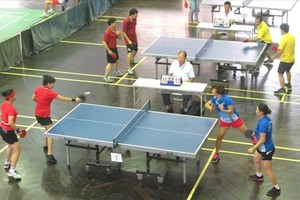 越南公務員工會運動會的乒乓球比賽。
