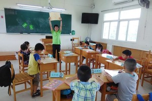 台灣學校學生參加正音營隊活動。