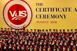 越美會英語中心舉辦的劍橋國際英語水平證書頒發儀式。