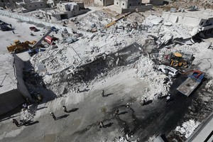 事發當地爆炸後的建築廢墟。（圖源：AFP）