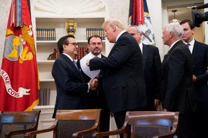 特朗普在白宮的電視轉播中表示，美墨新協議的條款將促成“更加公平”且“令人難以置信”的交易。（圖源：互聯網）