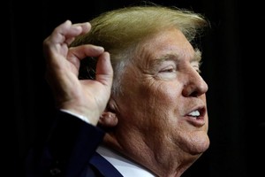 特朗普9月7日在Sioux Falls發表演說。（圖源：路透社）