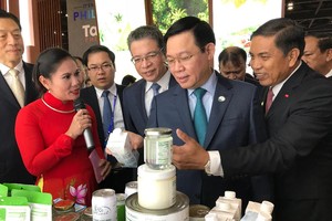 王廷惠副總理（右二）參觀越南展館。