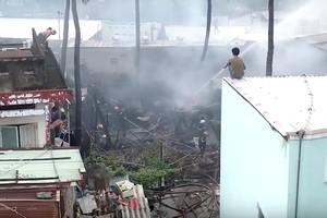 本月初在平盛郡某間出租住房發生的火警現場。