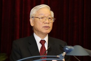 黨中央總書記阮富仲主持會議並發表講話。（圖源：越通社）