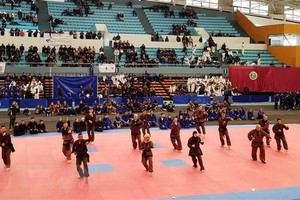 在阿爾及利亞的山龍拳術運動員。