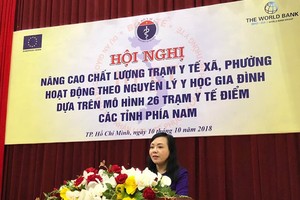 衛生部長阮氏金進在會議上發表講話。（圖源：德真）