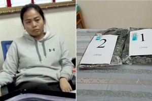 被拘留的女嫌犯與毒品物證。（圖源：功豐）