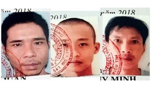 被通緝的3 名越獄囚犯阮維明(左)、阮文欣(中)及陳國軍。（圖源：公安機關提供）