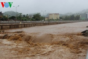 連日來，中部區域的廣治、承天-順化、廣南、廣義、平定和峴港等省市遭暴雨洪澇肆虐，導致國家與人民的人命和財產受到損失。（示意圖源：VOV）