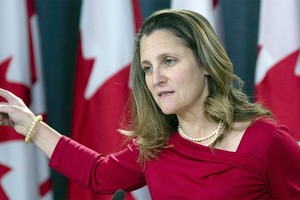 加拿大外交部長弗利蘭。（圖源：加通社）