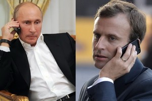 俄羅斯總統普京當地時間16日與法國總統馬克龍進行電話交談，雙方一致支持儘快啟動敘利亞憲法委員會工作。（圖源：互聯網）