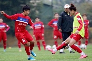 越南女足隊訓練中。（圖源：互聯網）