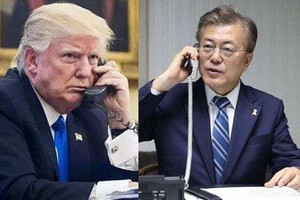美國總統特朗普與韓國總統文在寅通電話討論了美朝領導人即將舉行的第二次會晤和朝鮮半島無核化等問題。（圖源：互聯網）