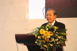 政府常務副總理張和平在會議上發表講話。（圖源：東元）