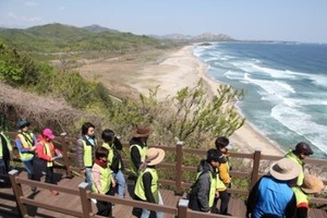 遊客在木棧道上徒步遊。（圖源：互聯網）
