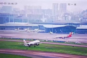 深圳機場利用 5G+4K 直播飛機起降。（圖源：深圳機場）