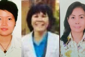 涉案的3名嫌犯范氏天霞（左）、黎富幸（中）及鄭氏紅花。（圖源：警方提供）