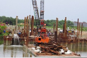 本市10萬億元治水項目已於今年春節後重啟，但因涉及場地清拆移交的有關手續羈絆，令進度全線放緩。（圖源：吳平）