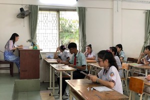 圖為2019-2020學年度高中入學考試考場一瞥。（圖源：阮勇）