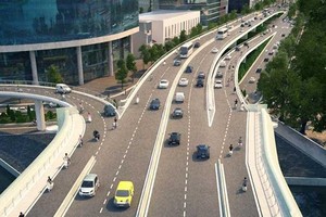 從第二郡通往第一郡的守添２橋配景圖。