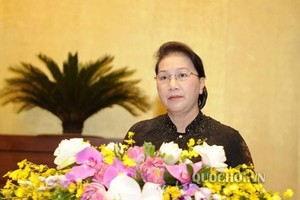 國會主席阮氏金銀致閉幕詞。（圖源：Quochoi.vn）