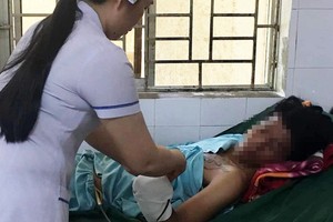 傷者阮文D 。（圖源：A. Lộc）