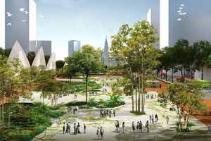 圖為守添新都市區胡志明廣場配景圖。（圖源：互聯網）