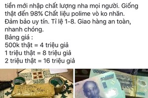 最近還有人在社交網上公然叫賣假鈔。（圖源：臉書截圖）