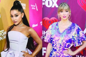 愛莉安娜‧格蘭德（左）和泰勒‧斯威夫特。（圖源：互聯網）