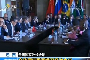 2019年金磚國家外長會晤於當地時間26日在巴西里約熱內盧舉行。（圖源：CCTV視頻截圖）