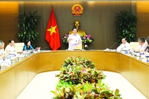 政府副總理王廷惠（中）主持會議並發表講話。（圖源：越通社）