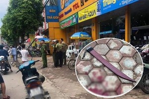 事發現場及作案凶器（小圓圖）。（圖源：張玄）