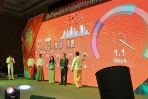 Viettel 集團旗下Mytel公司的5G技術正式亮相緬甸。（圖源：陳平）