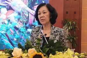 中央民運部長張氏梅在會上致詞。（圖源：VOV）