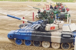 越南坦克隊贏得小組第二名。 （圖源：越通社）