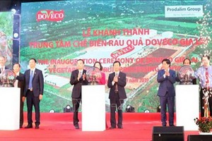 嘉萊省Doveco 果蔬加工中心落成典禮。（圖源：越通社）