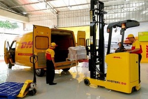 在我國平陽省的快遞服務中心。（圖源：DHL）