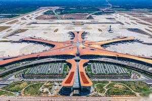 空中看北京大興國際機場。（圖源：新華社）