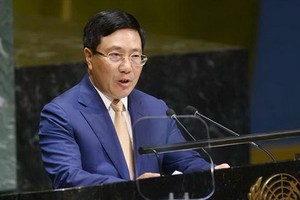 政府副總理范平明在聯大會議上發言。（圖源：越通社）