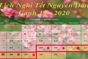 2020 庚子年春節休假７天。（圖源：互聯網）