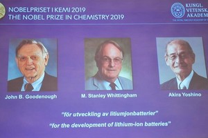 從左到右：古德伊納夫、惠廷尼姆、吉野彰。（圖源：互聯網）