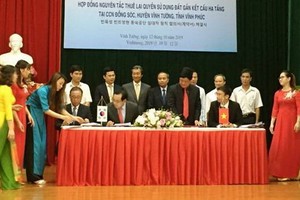 同朔工業複合區土地使用權租用意向書簽訂儀式一瞥。（圖源：永福報）