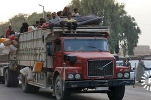 土耳其攻打敘利亞東北部，大批庫族逃離。（圖源：互聯網）