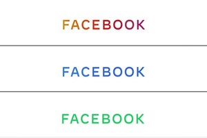 臉書公司公佈新標誌，藍色代表facebook、綠色代表WhatsApp、紅色代表Instagram。（圖源：AFP）