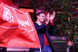 當地時間2019年11月10日，西班牙馬德里，看守政府首相佩德羅·桑切斯對支持者發表講話。（圖源：互聯網）